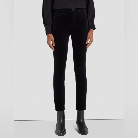 7 For All Mankind Velvet High Rise Skinny Pants, size  27 - Picture 2 of 15